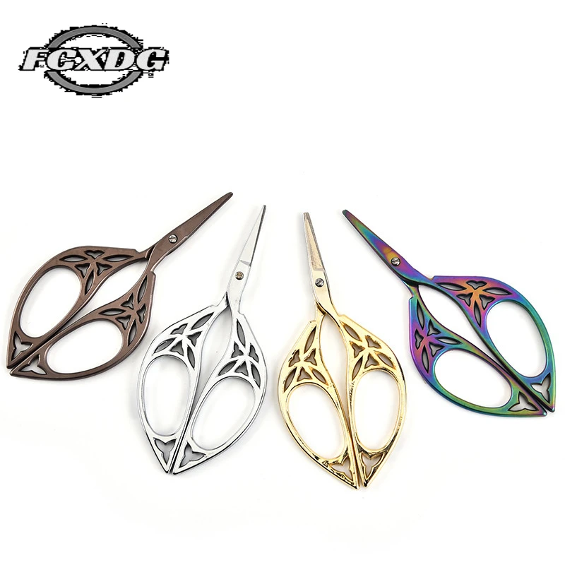 

Stainless Steel Gold Small Scissors Sewing Supplies and Accessories Zig Zag Fabric Scissors Sharp Retro Cross Stitch Scissors