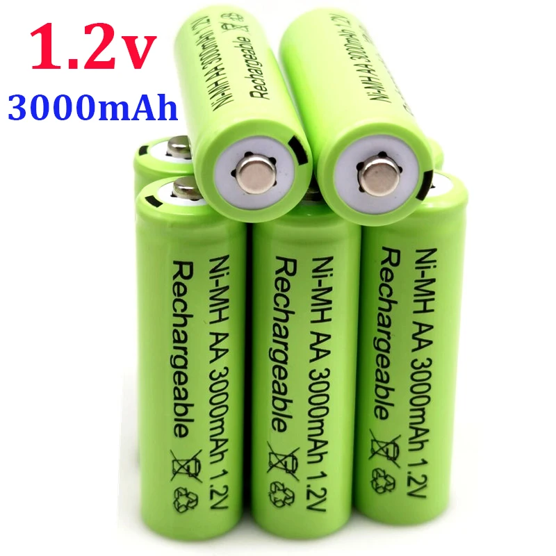 

2022 lote 1,2V 3000 mAh NI MH AA Pre-cargado bateras recargables NI-MH recargable AA batera para juguetes micrfono de la cmara