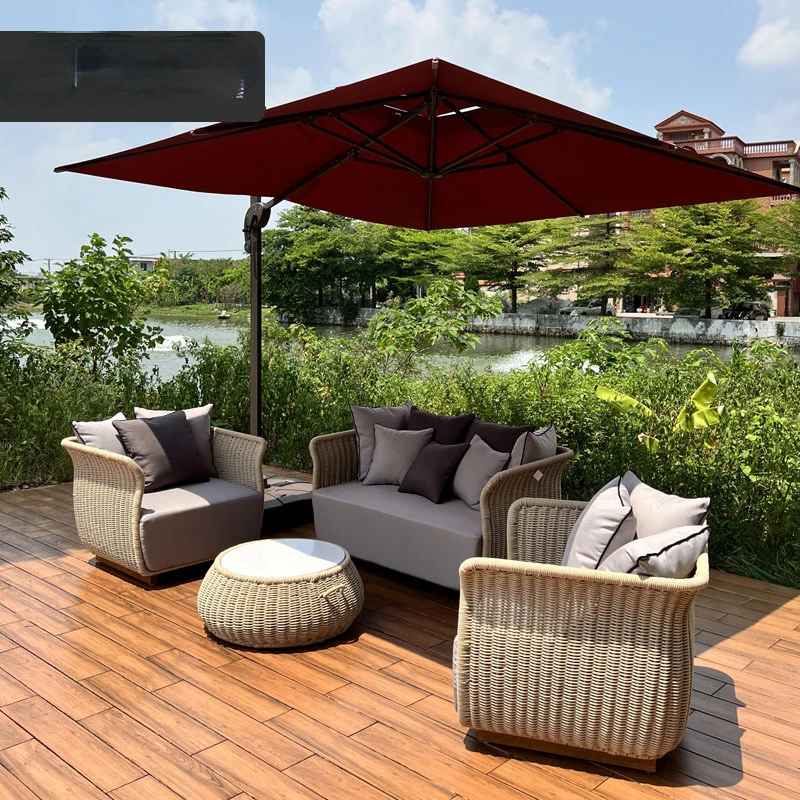 

Скандинавская мебель из ротанга для отдыха на открытом воздухе, терраса, гостиная, дизайнерский уличный двор, балкон, диван, комбинированный диван из ротанга