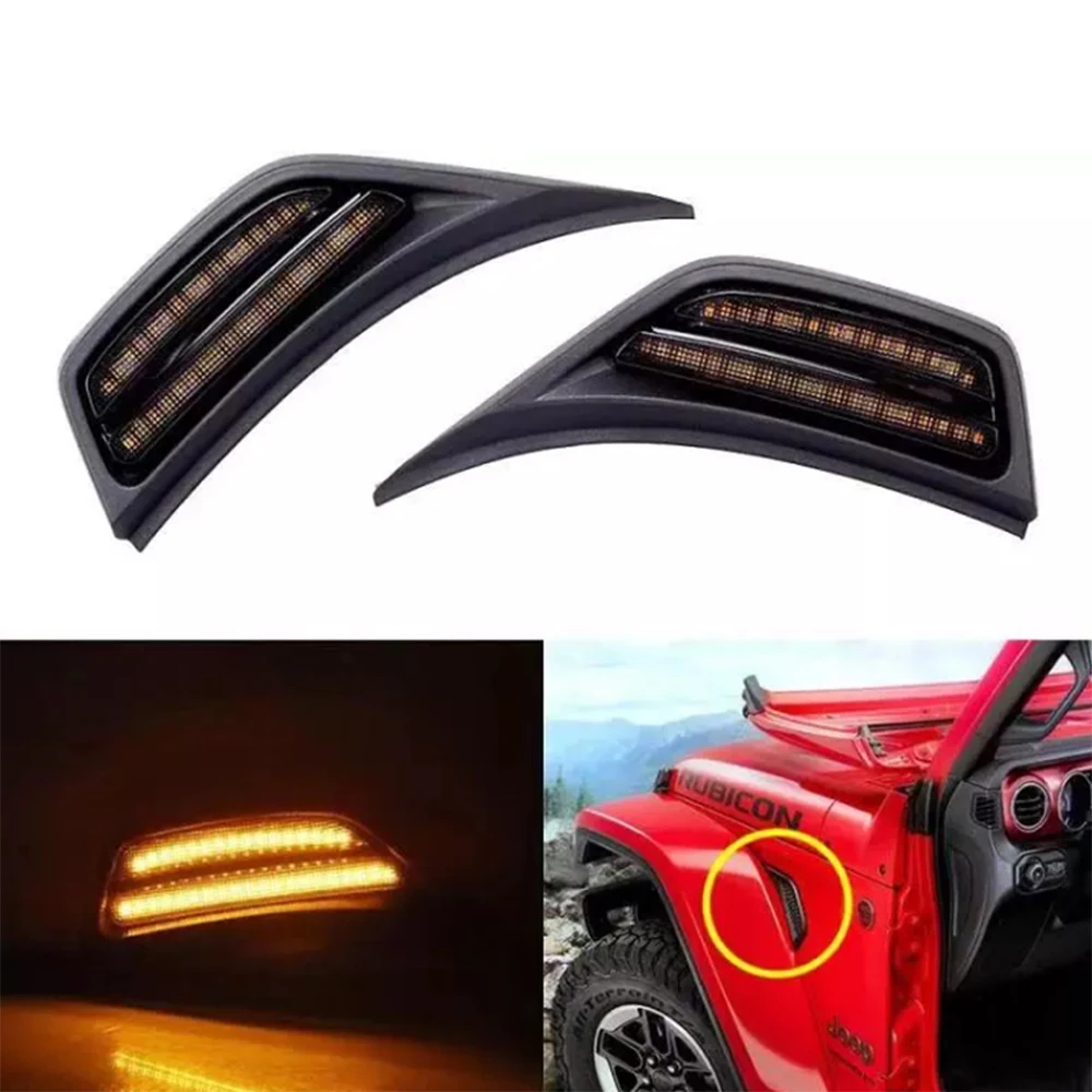 

1 Pair ABS Yellow Wheel Eyebrow Light For Jeep Wrangler JL 2018+ JL1218