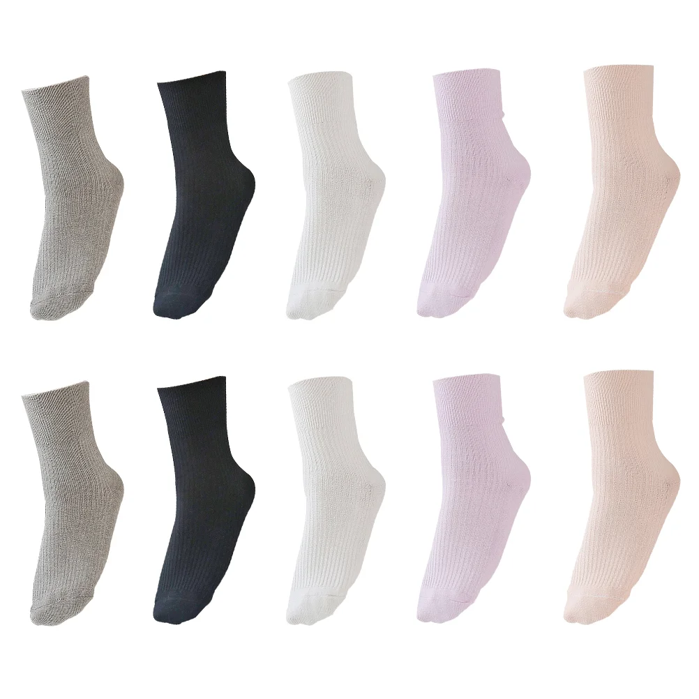 5 Pairs Women’s Socks Maternity Socks Calf Length Socks Non Binding Socks Ankle Socks Women Cushioned Socks