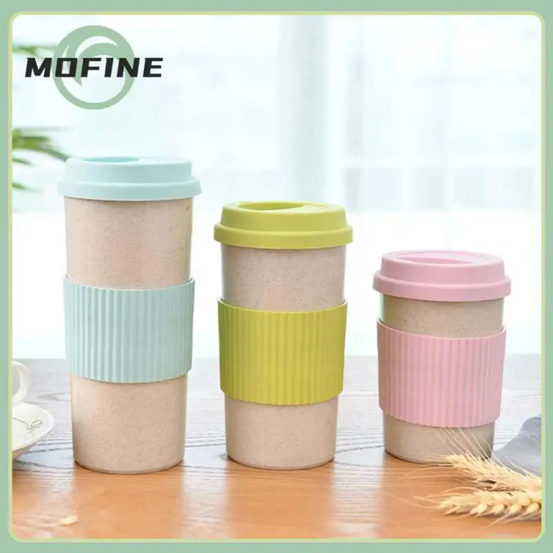 

Wheat Fiber Fiber Water Cup Rice Husk Fiber Office Cup With Cover Polished And Smooth Water Cup Drinkware Portable With Lid Mugs
