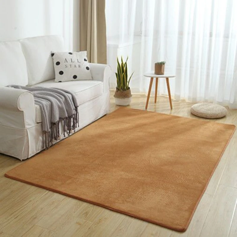 

Coral Living Room Carpet Anti Slip Bedroom Bedside Large Carpet Children Crawling Rug Tatami Coffee Table Mat Home Decor