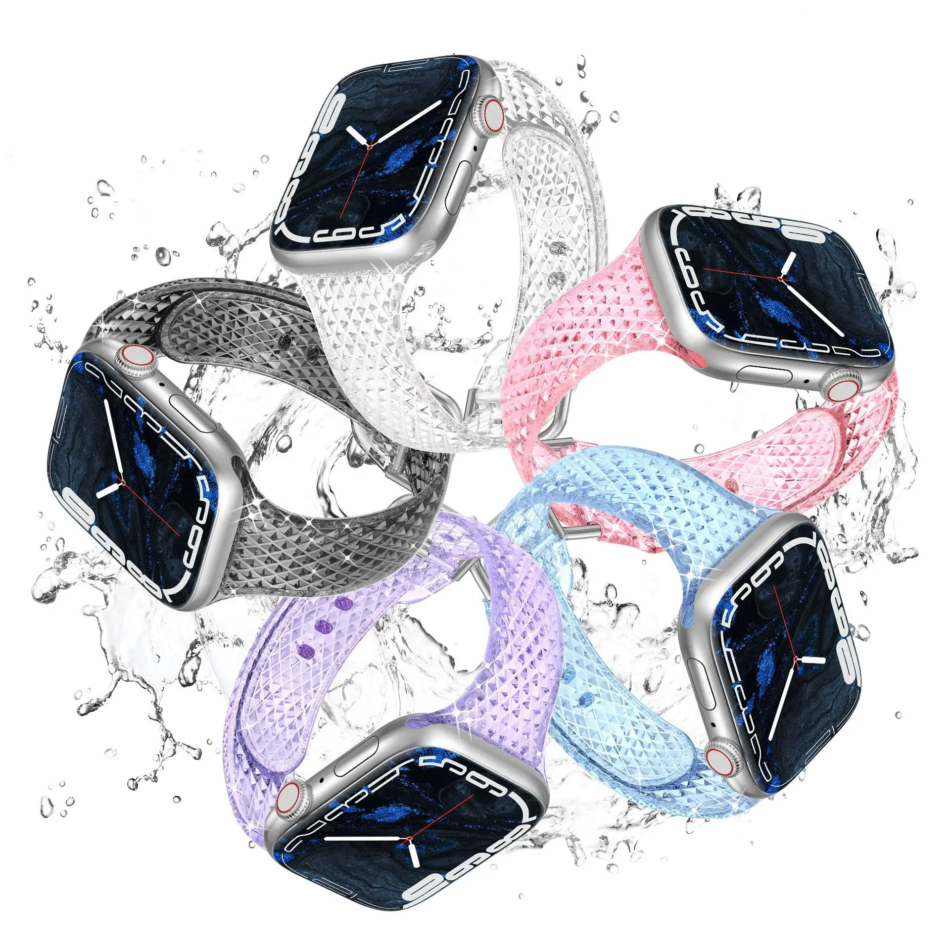 Transparent Strap for Apple Watch Ultra 49mm 45 41mm 40 44mm TPU Protective Cover Silicone Band for IWatch Series 8 7 6 5 4 Se 3