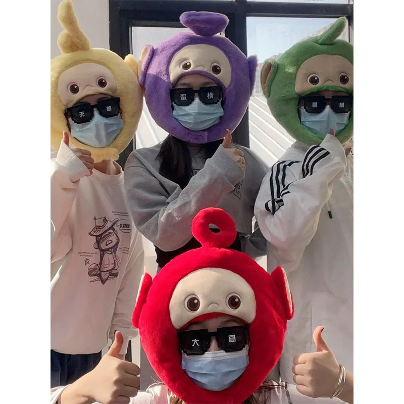 

Kawaii Телепузики Плюшевые Необычные Чехлы для головы милые популярные Мультяшные подружки родитель-ребенок фотоподарок