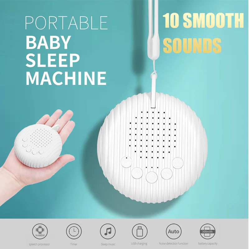 White Noise Machine 10/12 Sounds USB Rechargeable Portable Sleep Machine for Baby Adult Elder Timer Volume Sleeping & Relaxation