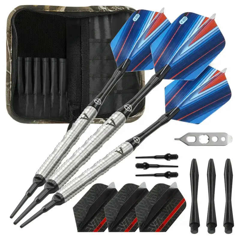 

Tungsten Soft Tip Darts Fin Barrel 18 Grams and Hardwoods Camouflage Case