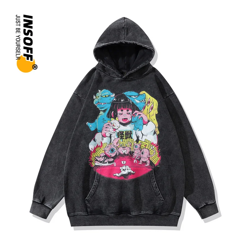 

Толстовка Y2k мужская оверсайз, хлопковая кофта с принтом в японском стиле аниме, с принтом графики, модная уличная одежда, оригинал