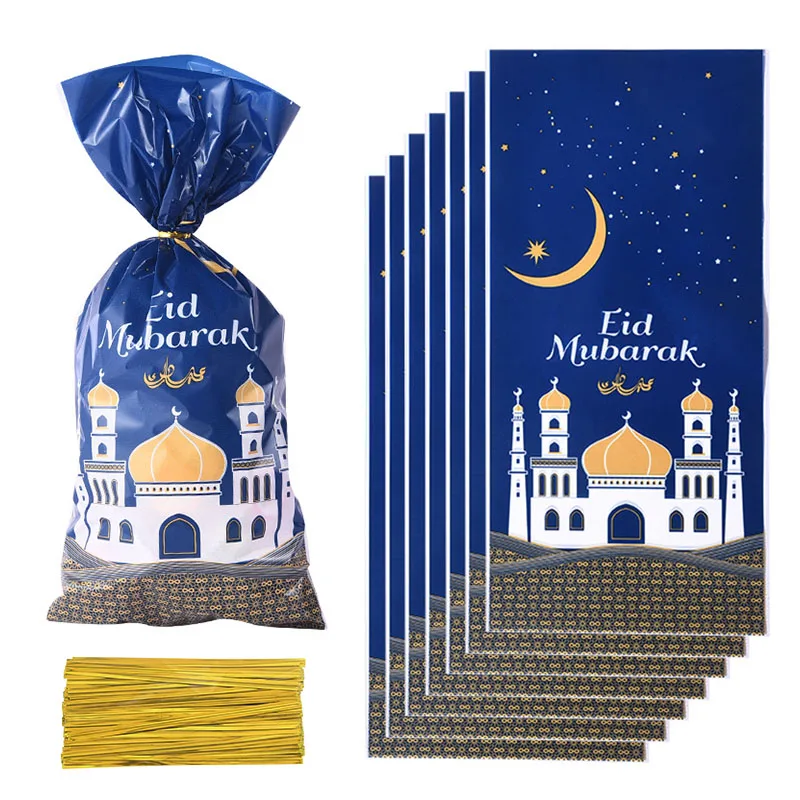 

Eid Mubarak Gift Bags Plastic OPP Candy Cookie Bag Ramadan Kareem Decoration Islamic Muslim Party Supplies Eid Al-fitr 5/50pc