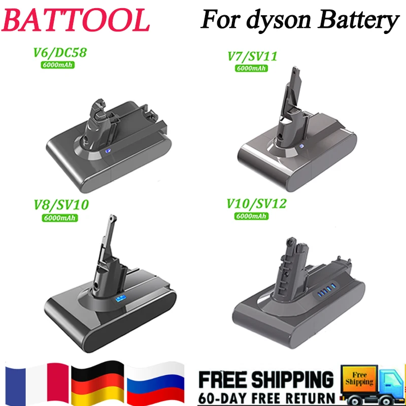 Аккумуляторная батарея 21,6 в для пылесоса Dyson V6 V7 V8 V10 SV09 SV11 SV10 SV12 DC62