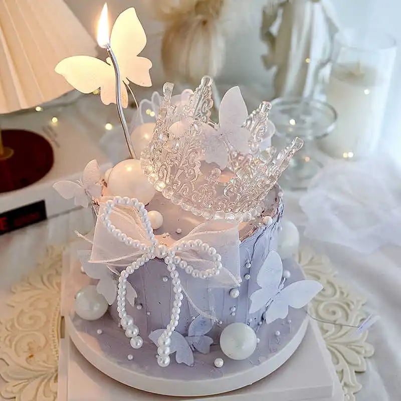 Прозрачная Корона Королева принцесса бант на день рождения вилка День святого