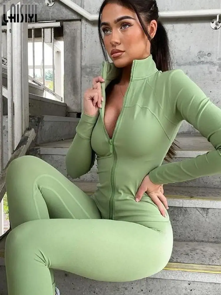 

Женский спортивный костюм из двух предметов, куртка на молнии с длинным рукавом и спортивные штаны, спортивный костюм, костюм для бега, трен...