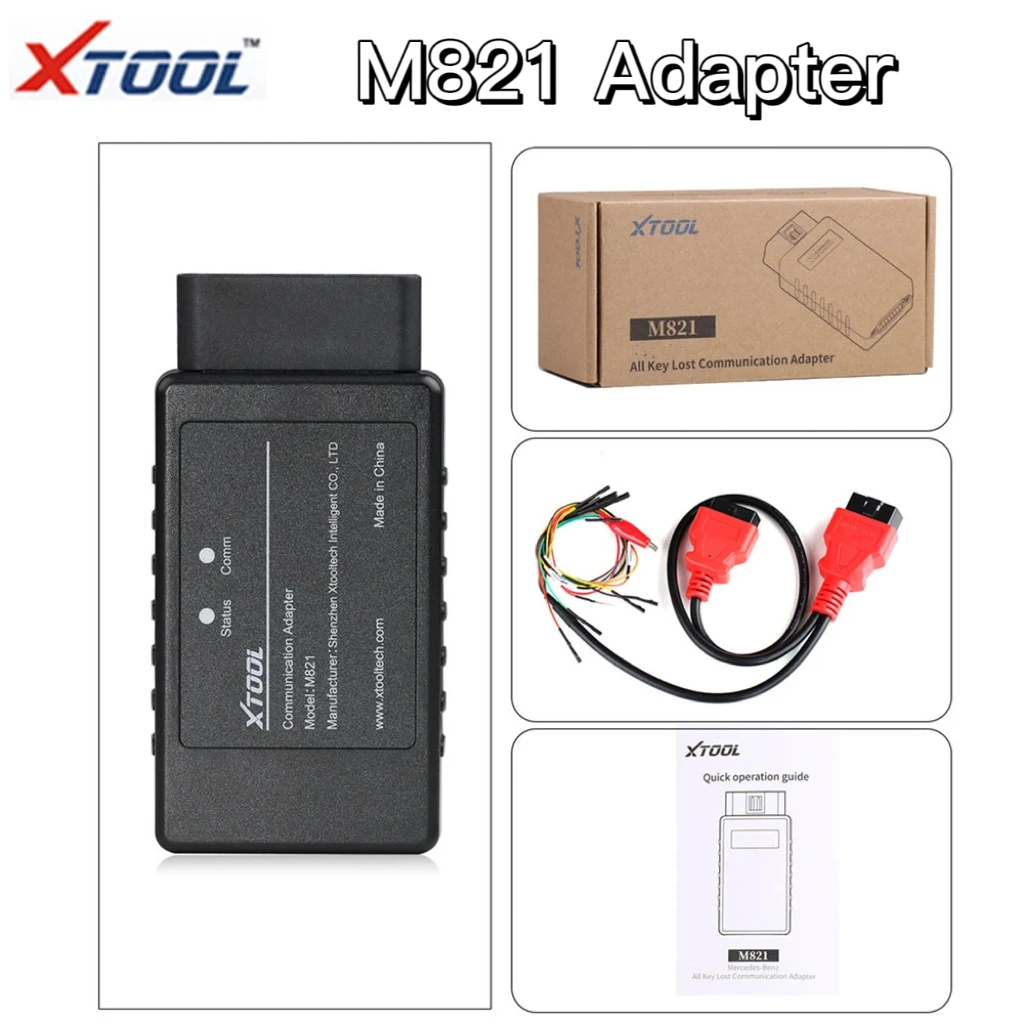 

Адаптер XTOOL M821 для Benz, все ключи для быстрого расчета, для D8/ D8BT/ D9/ D9 Pro /X100 Pad3/X100 Max/ A80/ A80 Pro