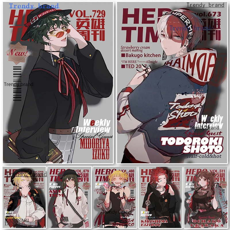 

My Hero Academia Anime Cartoon Canvas Painting Art Nordic Posters and Prints Wall Pictures for Living Room Decoration Frameless