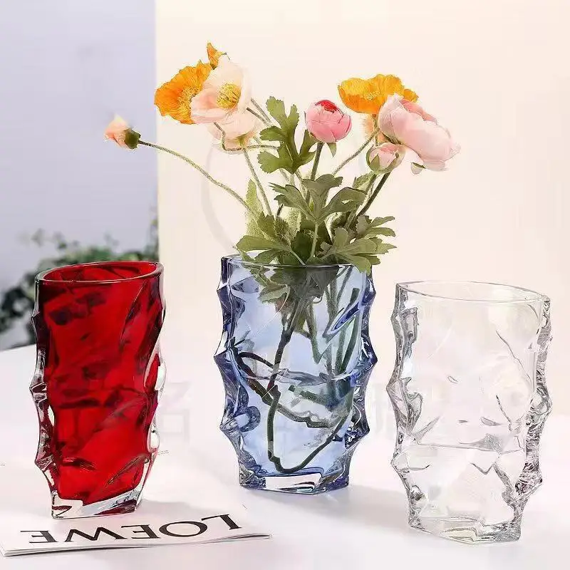 

Aquaculture Glass Vase Nordic Ins Wind Glass Vase Decoration Light Luxury Living Room Green Plants