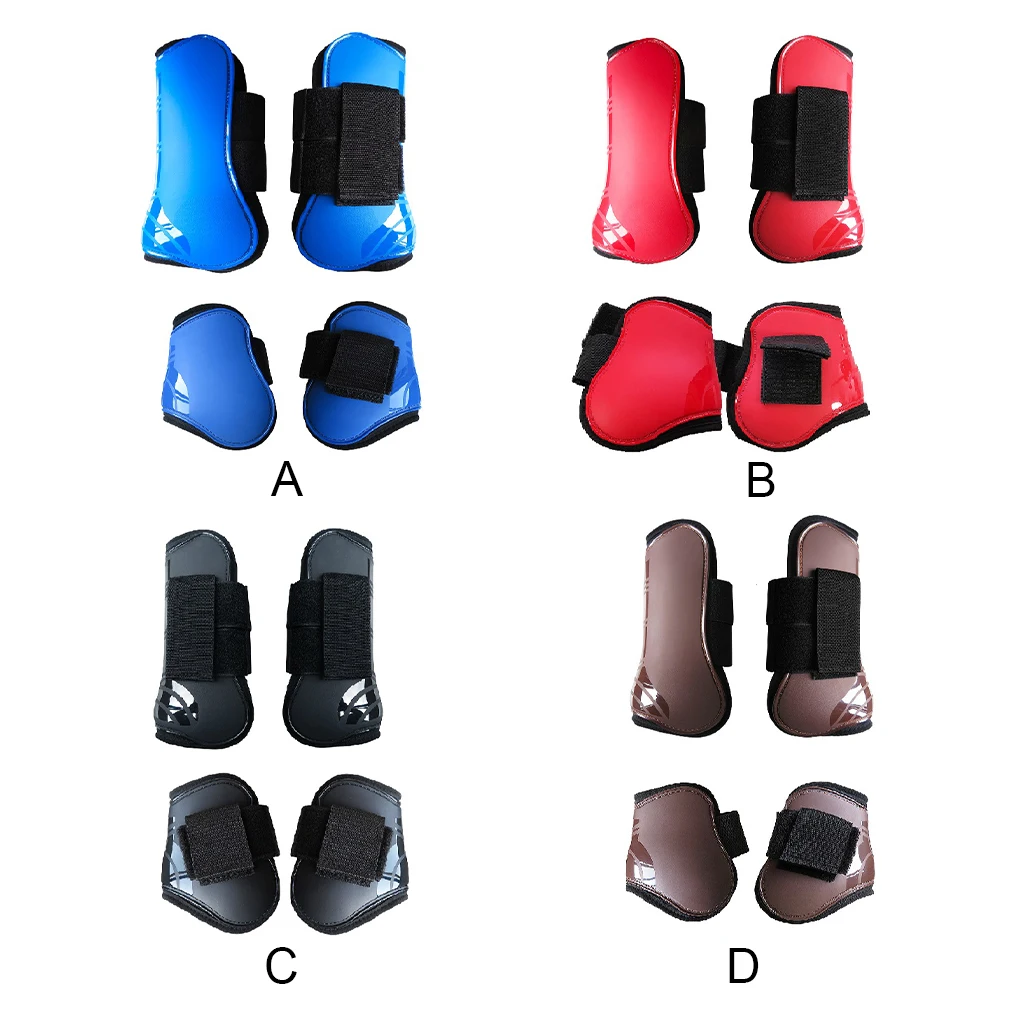 

2 Pairs Equestrian Supplies Horse Shin Guards Jumping Protective Gear with Nylon Fastener Wrist Pads Legging Tightness