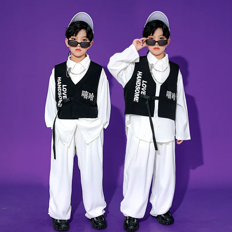 Модный детский классический костюм для мальчиков в стиле хип-хоп рубашка модный