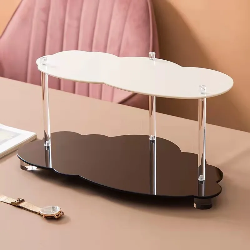 Настольный акриловый стеллаж Ins Cloud 2-х Уровневый для хранения косметики парфюма