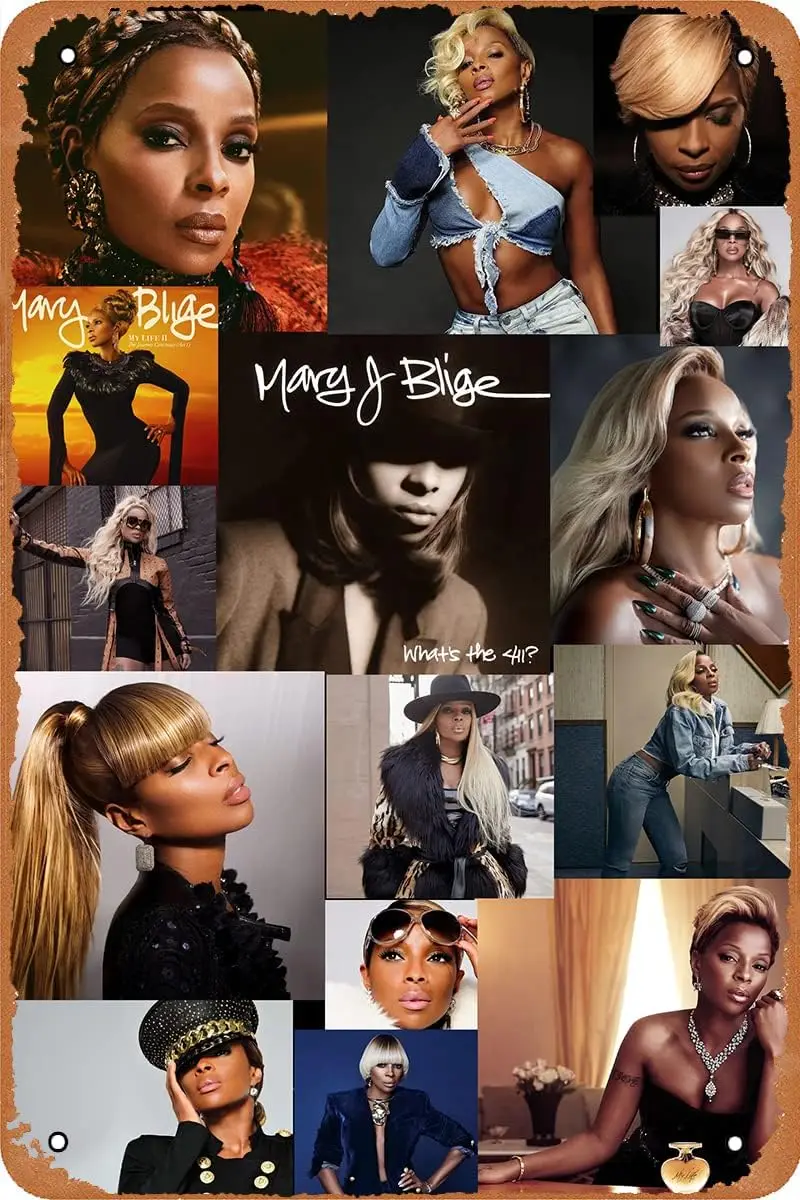 Fuagziha Mary J. Blige плакат жестяная вывеска в винтажном стиле металлическая для