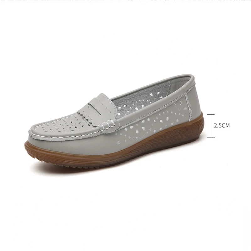 2022 Soft Women Flats Loafers Round Toe Slip-On Casual Shoes Breathable Comfortable Lady Footwear for Working Walking Sports