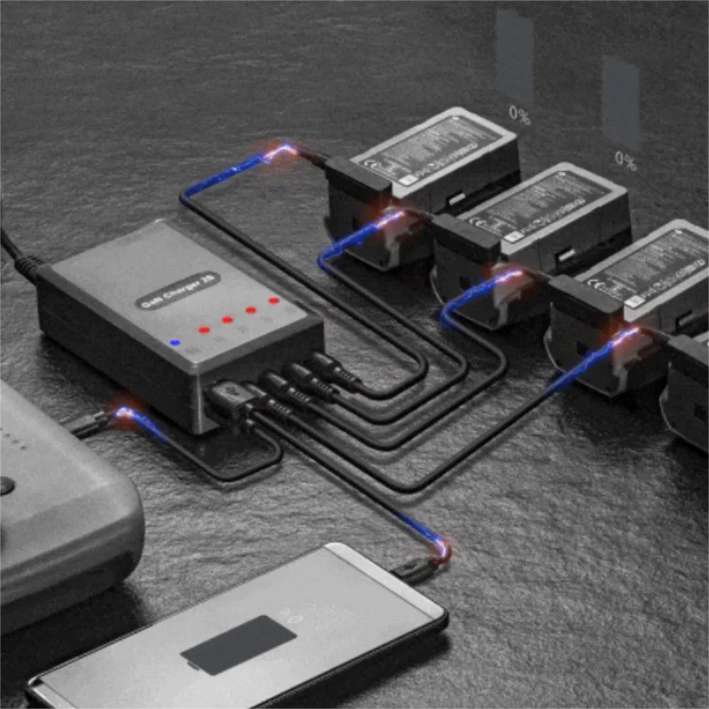 

DJI Air 2S Battery Charger 120W GAN Intelligent Battery Charging Hub for Air 2 Drone Battery Remote Control Charge