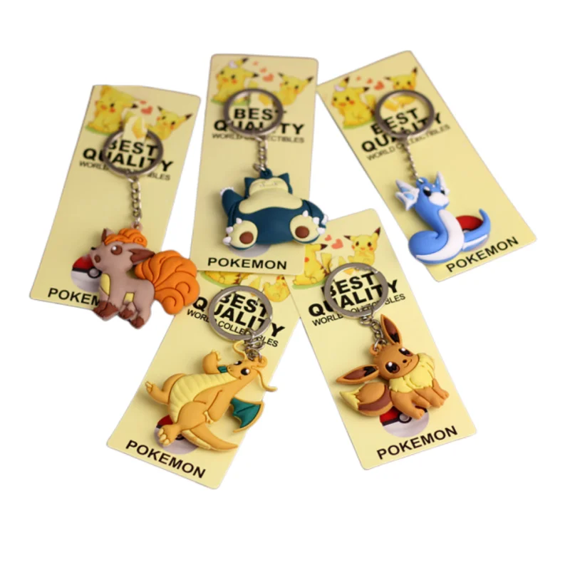 

Pokemon Cartoon Anime Fashion Trend Toy Keychain School Bag Pendant Decoration PVC Silicone Small Doll Gift