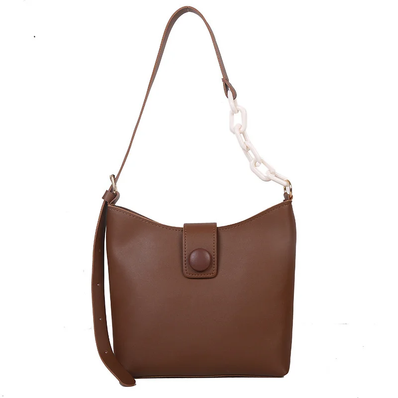 Simple Korean fashion bucket bag chain single shoulder bag women's 2022 new women's bag leisure foreign style messenger bag
