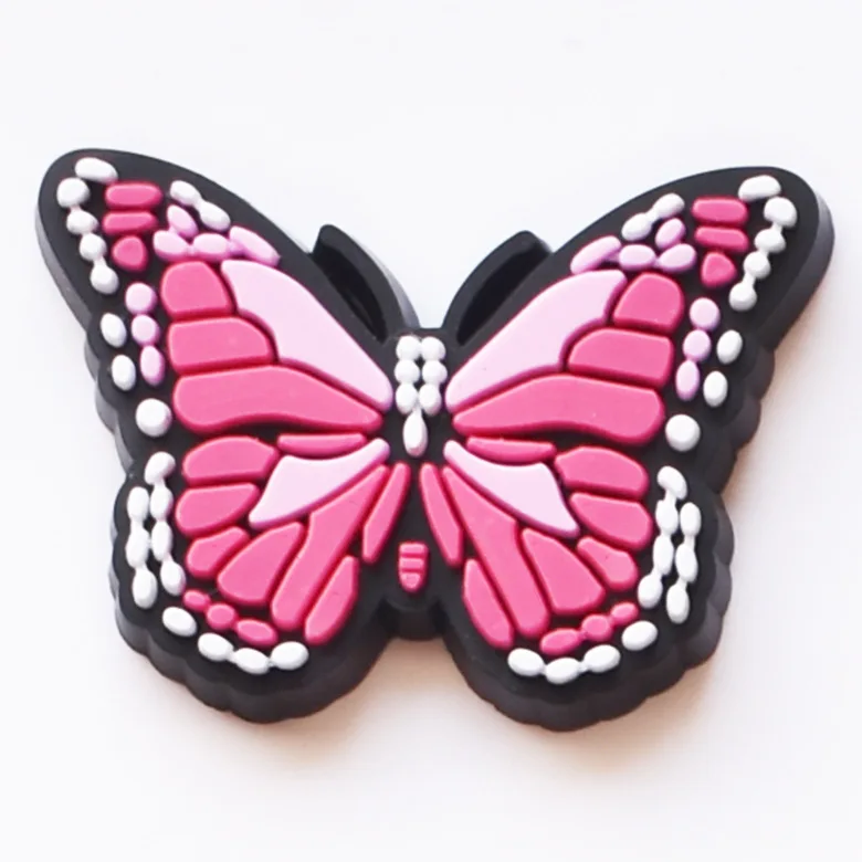 1pcs PVC Kawaii Crocs Charms Butterfly Shoe Accessories Wings DIY Decoration Fit for Croc Jibbitz Girls Women Children Gifts Set images - 6
