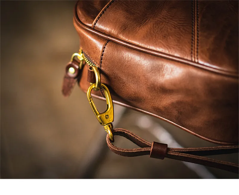 Fashion luxury handmade designer natural real leather men diagonal bag outdoor daily travel mobile phone storage messenger bag