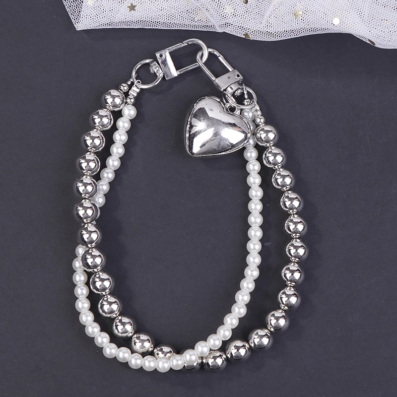 Простая жемчужная двойная цепочка для мобильного телефона ремешок с бантом из