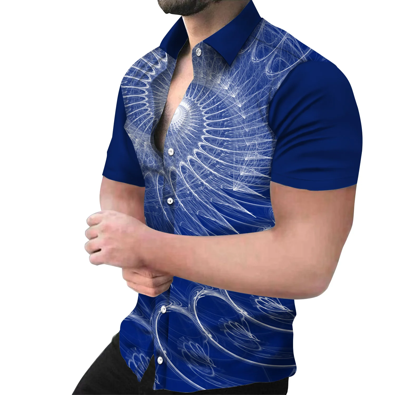 

Fahsion and Causal Men Short Sleeve Printed Shirt