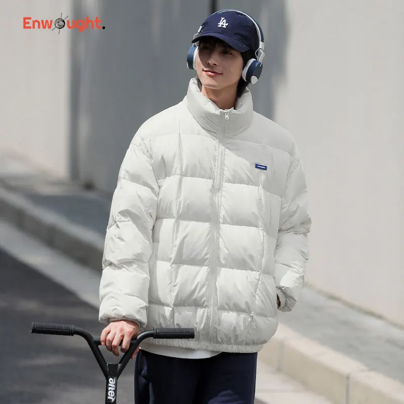 

Winter Korean Fashion Jackets Streetwear Stand-up Parka Casual Windproof Coats Harajuku Outertwear Oversized Warm Men Clothing