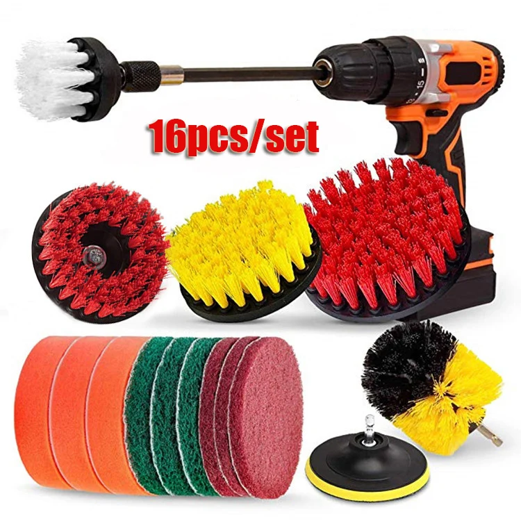 Другой вариант перевода названия товара:Drill Brush Многцелевая чистящая щетка с присоединенными щеточкой для скрабинга, абразивным губкой и длинной насадкой на мощный стиральный инструмент.