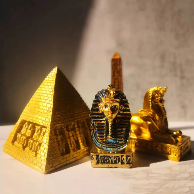 Egyptian Pyramids Sphinx Anubis Mini Home Ornament Living Room Sculpture Model Crafts Artwork Decoration Figurines Miniatures
