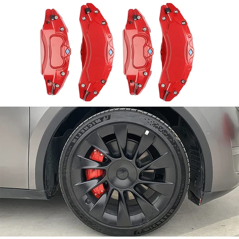 Набор из 4 чехлов суппорта для Tesla Model 3 Model Y Model X S 2017-2021 2022 2023Аксессуары Передние и задние крышки тормозного суппорта
