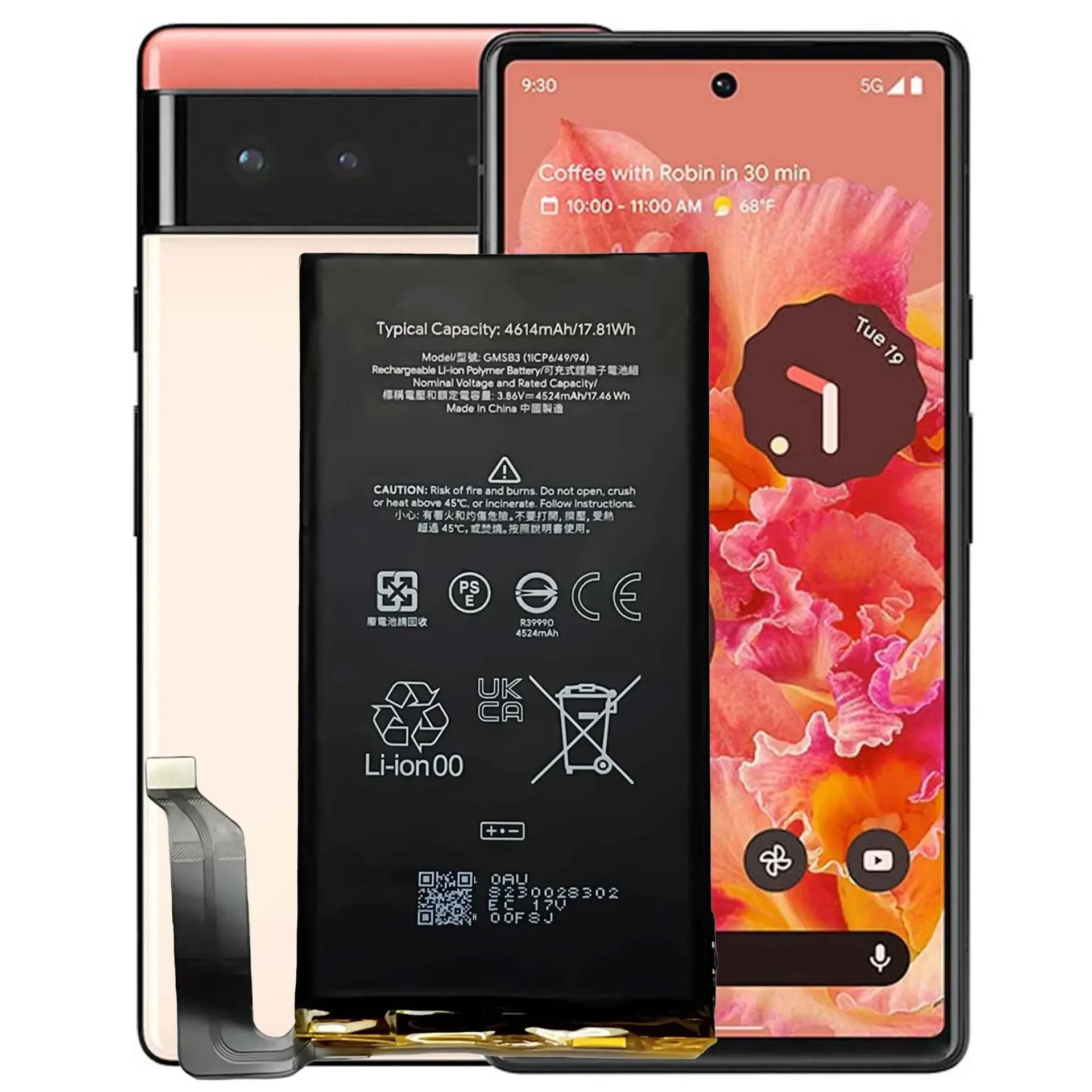 Высококачественная сменная батарея для HTC Google Pixel 6 GB7N6 G9S9B16 GMSB3 новые аккумуляторы