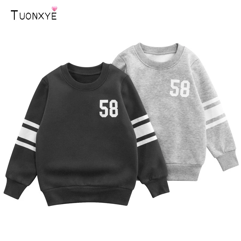 

TUONXYE Fashion Boys Cotton Long Sleeve Number Pattern Velvet Soft Casual Baby Sweatshirts Warm Pullover Clothing 2-9years