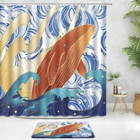 cartoon watercolor lovely cartoon dolphins shower curtain 2pc sets with rugs and accessories bath curtain for bathroom with hook