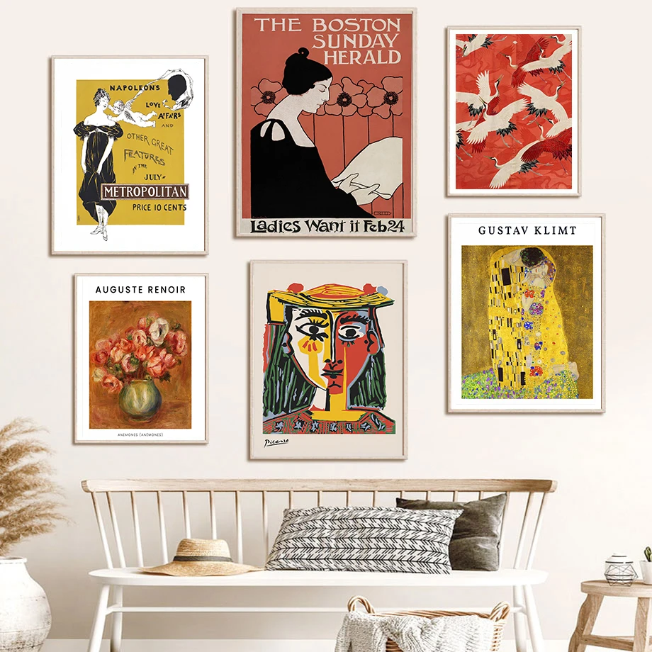 Настенная картина в стиле ретро целуи Бостон воскресенье Herald японский белый