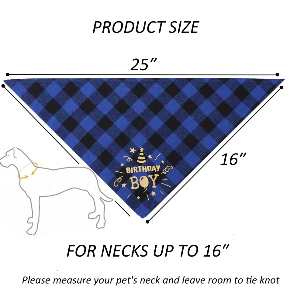 Бандана Sucado для собак мальчиков на день рождения красный черный квадратный