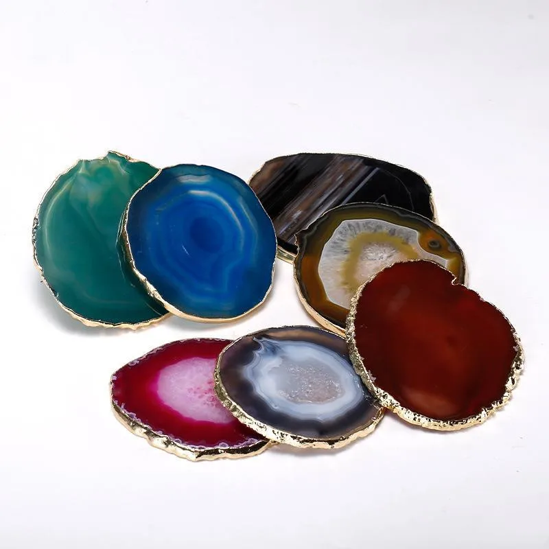 

10-12cm Raw Crystal AGATE SLAB Geode Slice Mineral Coaster Healing Reiki Decoration Blue Purple Pink Mixed Blue Lace Agate