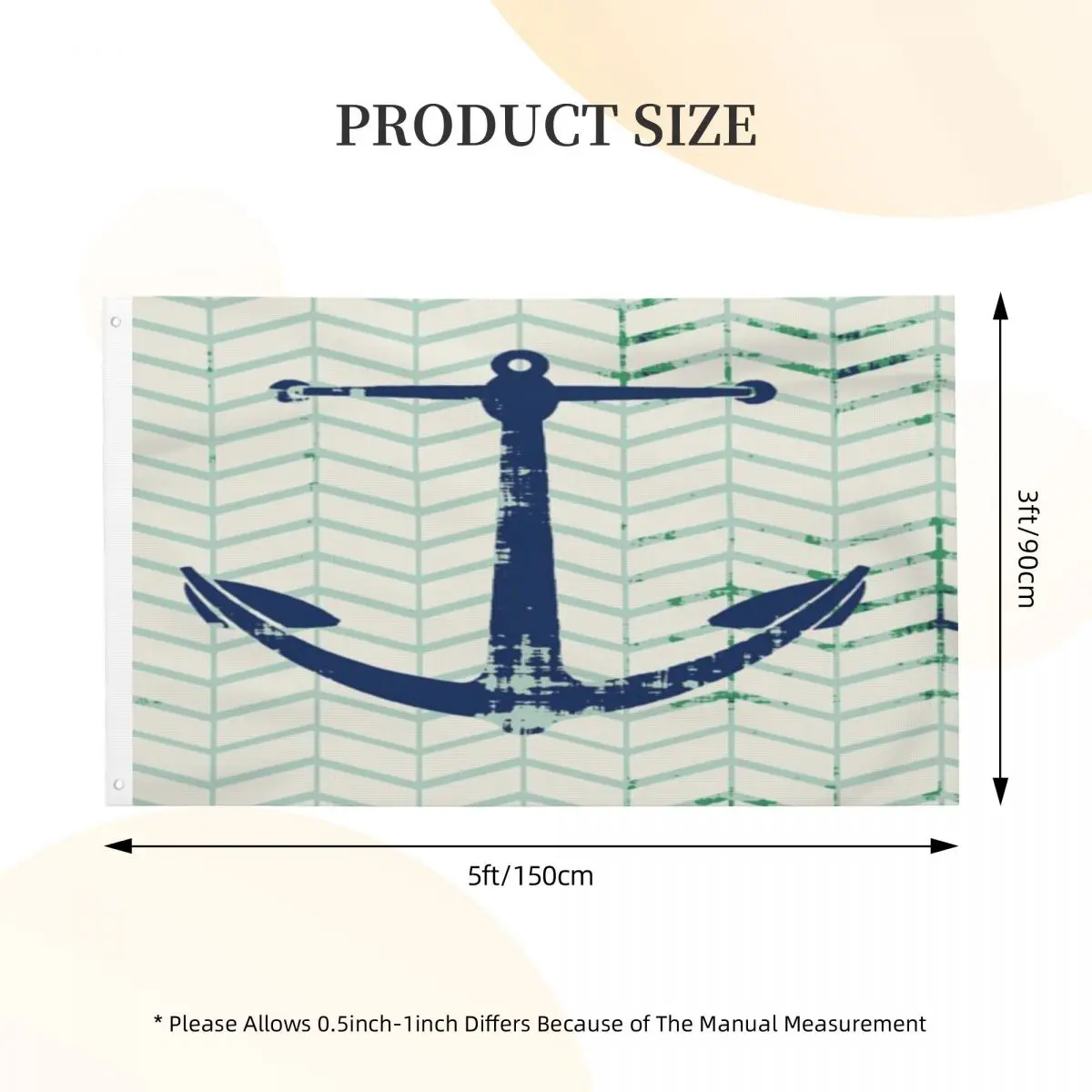 

Темный темно-синий якорь V2 Brandi Fitzgerald дуплексный принт один Флаг для украшения