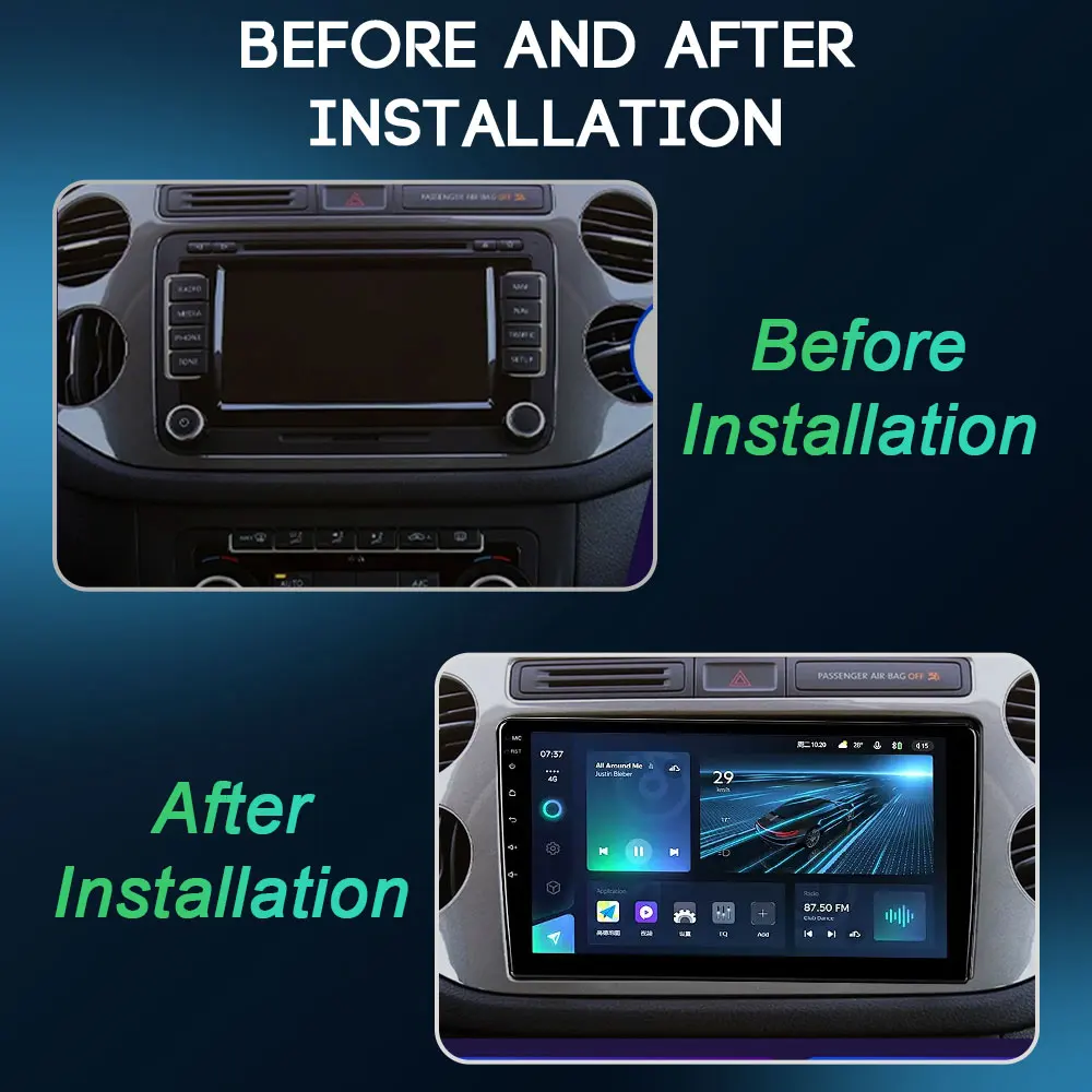 Фото Android 14 Auto Carplay для VW Volkswagen Tiguan 1 NF 2006 2008-2012 2013 2014 2015 2016 Автомобильный радиоприемник Мультимедийный GPS-плеер Ster №2