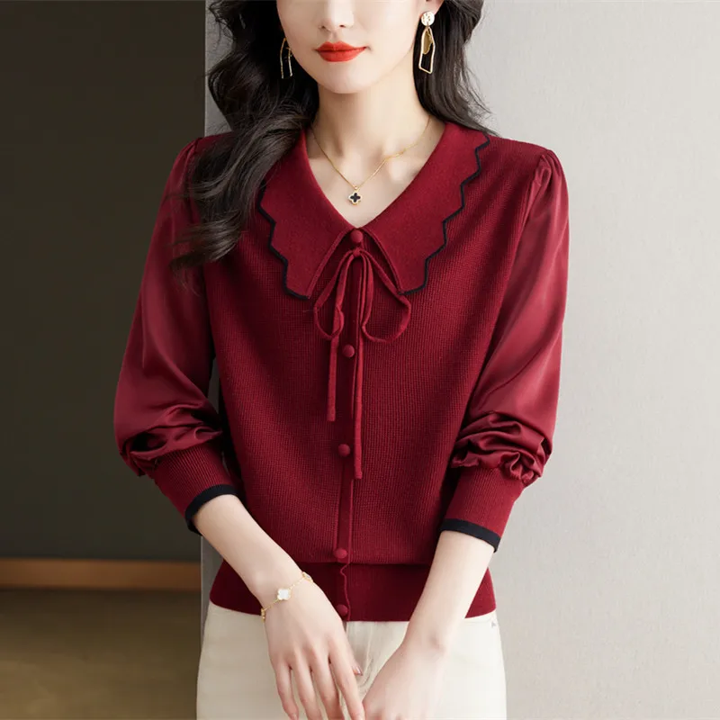 Осенне-зимний вязаный пуловер женский свитер свободный топ с длинными рукавами и