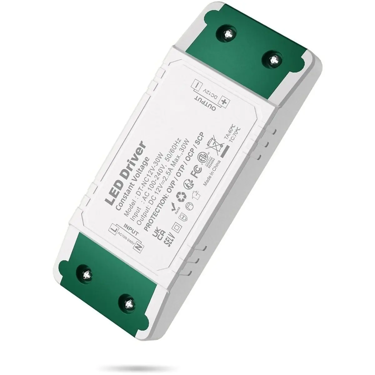 Фото Трансформатор DT36 LED 230В на 12В, блок питания LED 12В DC 30Вт, драйвер LED 2.5А AC/DC, источник питания постоянного напряжения №1