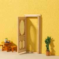 mini door beautiful ornament hollow out mini wooden door model dollhouse accessories scene prop doll house window mini door