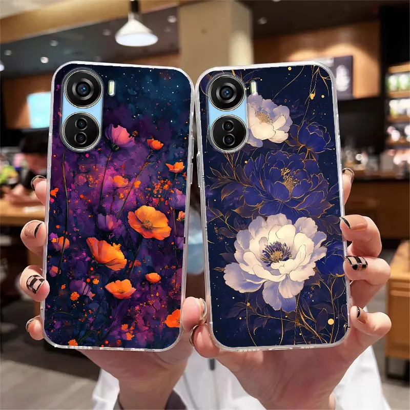Фото Чехол для телефона ZTE Axon 40 SE 40 Lite, мягкий силиконовый прозрачный защитный чехол с принтом для ZTE Axon 70 50 Lite, противоударный чехол №4