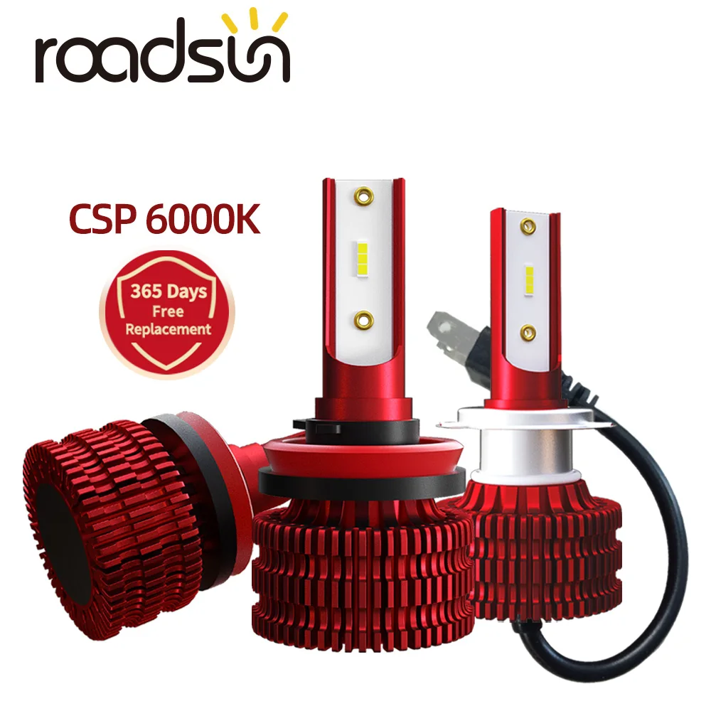 

2 шт., автомобисветодиодный светодиодные лампы H4 H7 H1 H11 H8 H9 HB3 6000 HB4 9005 HB2 9006 12 в 24 В