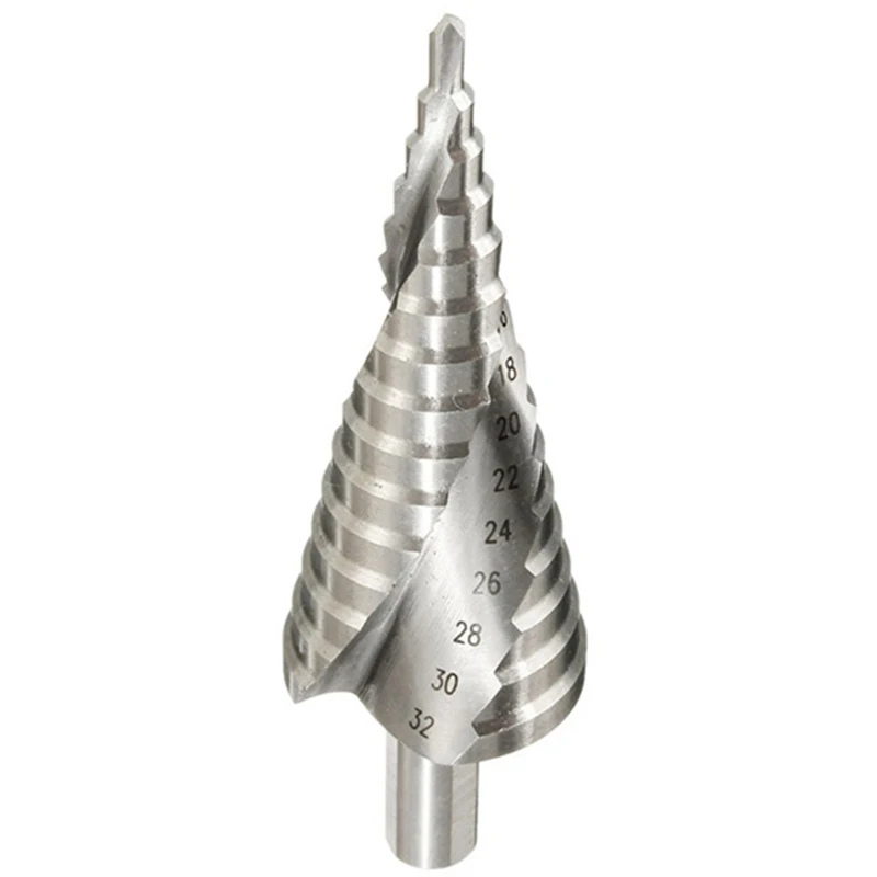 

1 Piece Of 4-32Mm Triangular Shank Spiral Groove Step Drill Step Drill Pagoda Drill Multi-Function Drill Bit