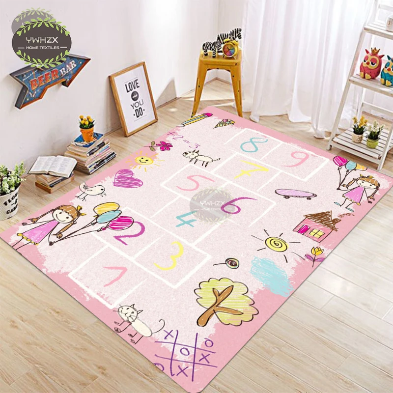 

Children's Hopscotch carpet for Boy and Girl Cartoon Game living room rugs Kindergarten Early Education Baby Crawling floor Mat
